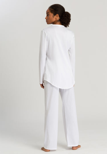 77956 Cotton Deluxe L/Slv Btt Front Pajama - 101 White